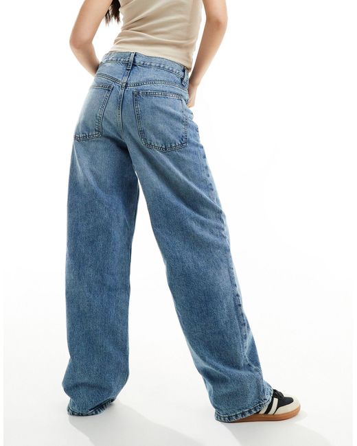 Jeans extra larghi lavaggio chiaro di Mango in Blue