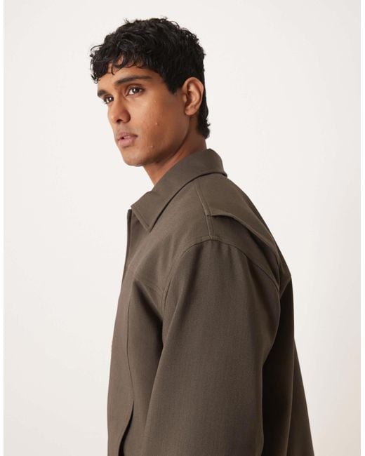 ASOS Brown Smart Harrington Jacket for men