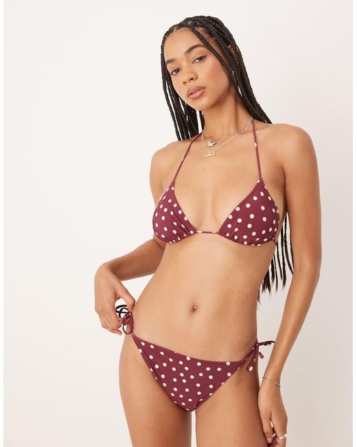 & Other Stories Red Mix And Match Side Tie Bikini Bottom