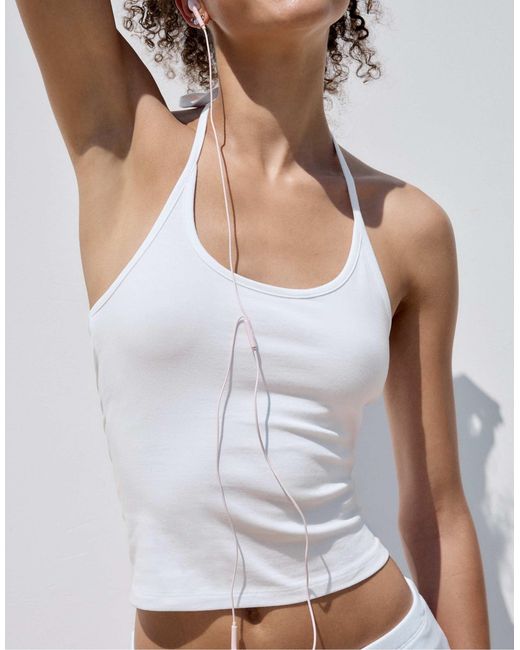 Stradivarius White – basic – neckholder-oberteil aus strick