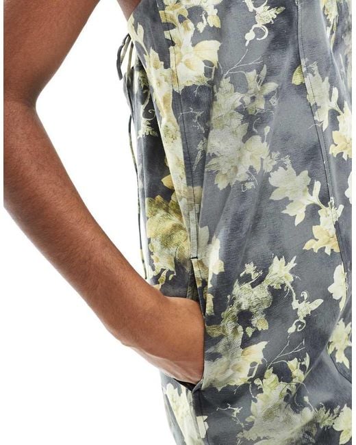 Monki Blue Cotton Poplin Mini Dress With Tie Straps
