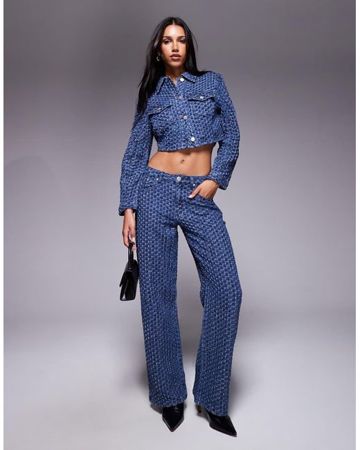 Liquor N Poker Blue Mid Rise baggy Jeans Co-ord