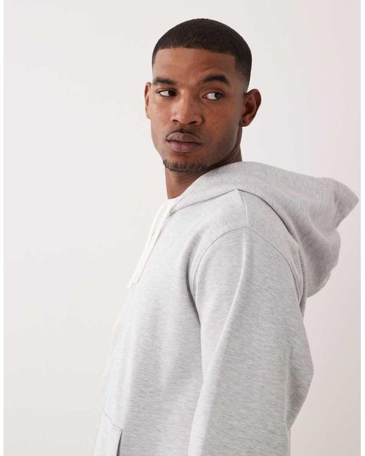 ARKET Gray Cotton Rich Structured Hoodie for men