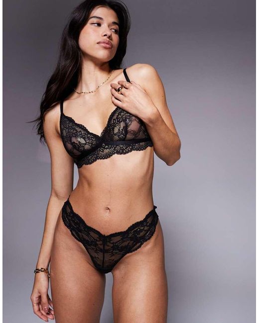 Bralette Sin Relleno De Encaje Sexy Lace De Ann Summers de color Black
