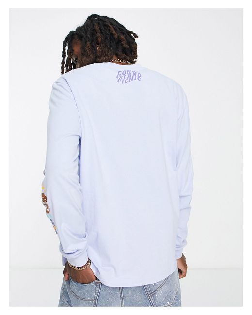 T-shirt manches longues à inscription seekers et imprimé graphique Coney Island Picnic pour homme en coloris White