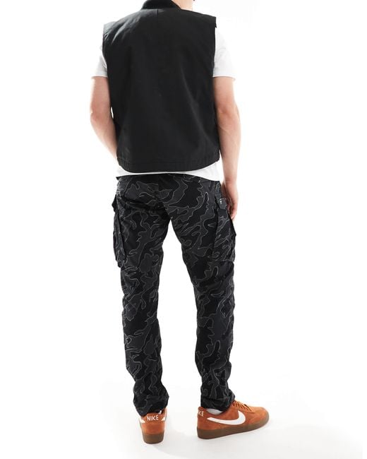 G-Star – rovic – schmal zulaufende cargohose in Black für Herren