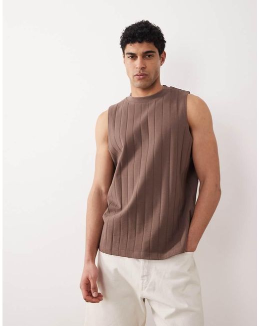 ASOS Brown Oversized Tank for men