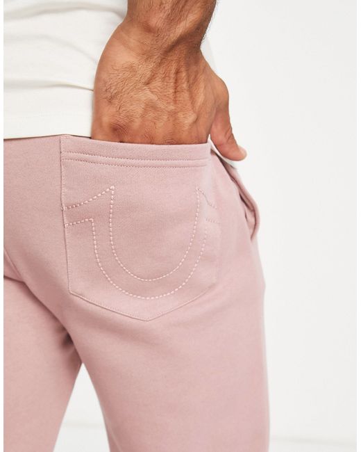 True Religion Pink Jersey joggers for men