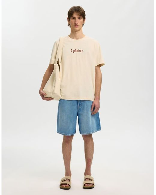 SELECTED Blue Denim Shorts for men