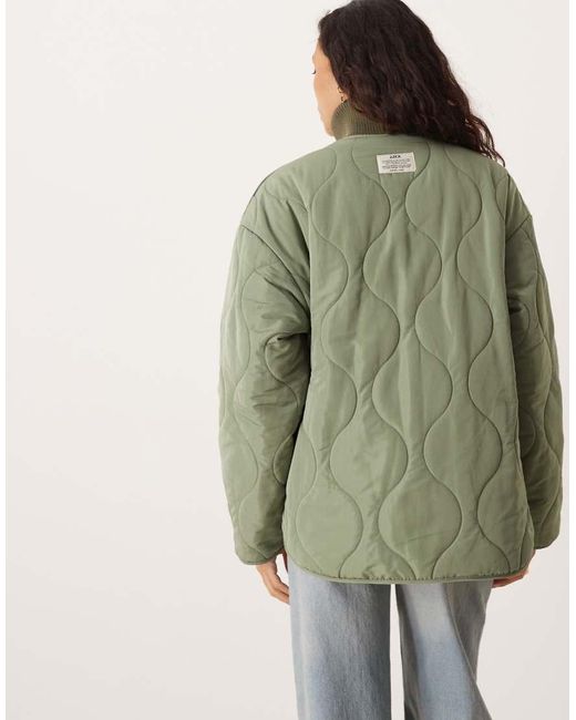 JJXX Green Serena High Neck Quilted Jacket