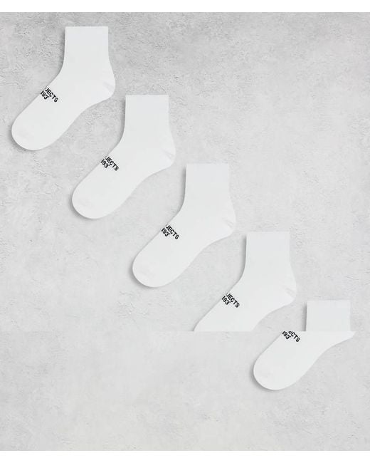 River Island Set Van 5 Paar Effen Enkelsokken in het White voor heren