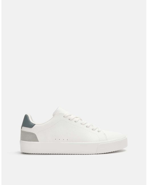 Pull&Bear – basic-sneaker mit detail in White für Herren