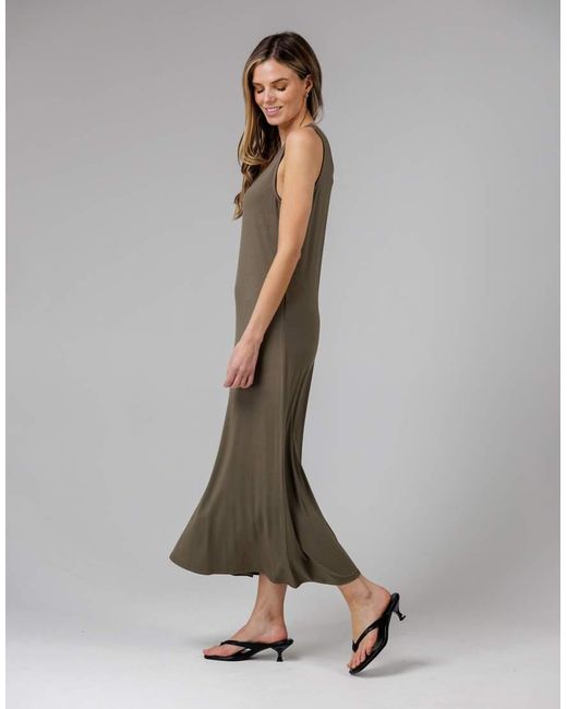 French Connection Green Sleeveless Scoop Neck Flowy Maxi Dress