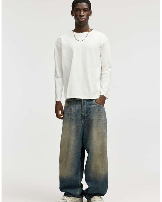 Pull&Bear White Super baggy Jeans for men