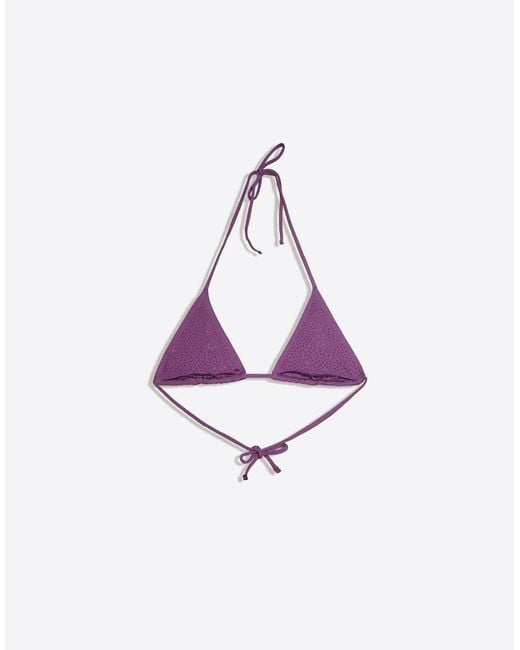 Bershka Orange Strass Triangle Bikini Top