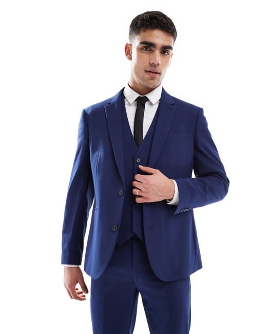 ASOS Blue Slim Suit Jacket for men