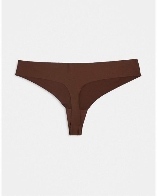 ASOS Natural Asos Design Curve 3 Pack No Vpl Thong