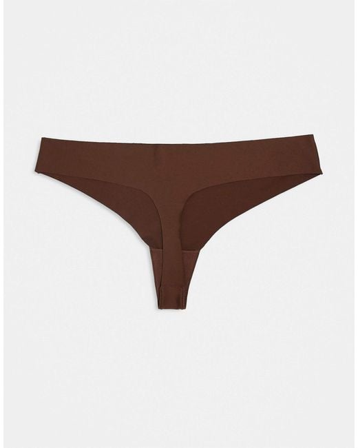 ASOS Natural Asos Design Curve 3 Pack No Vpl Thong