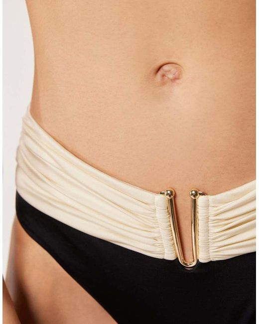 Calzedonia Black Elegant Bicolor Bikini Bottoms
