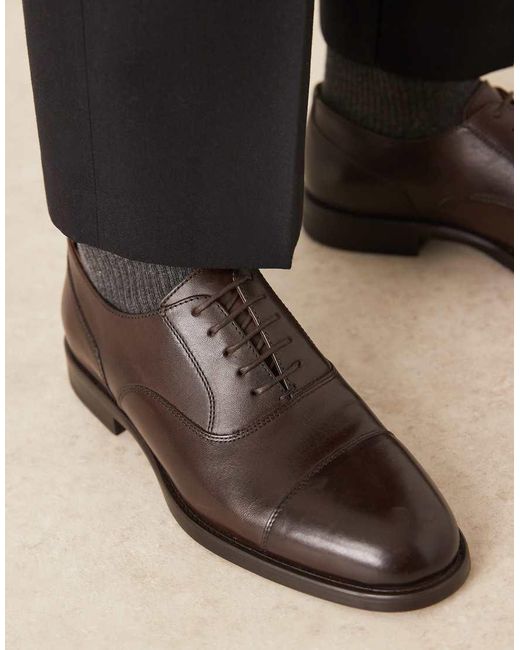 Mango Black Leather Brogues for men