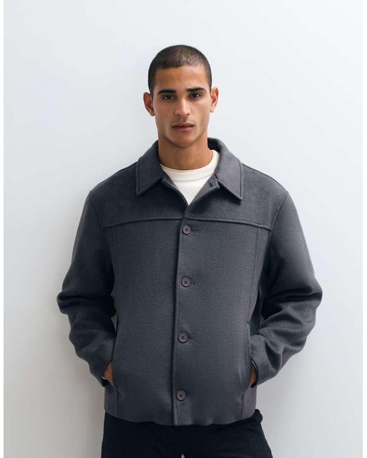 ASOS Blue Wool Look Jacket for men