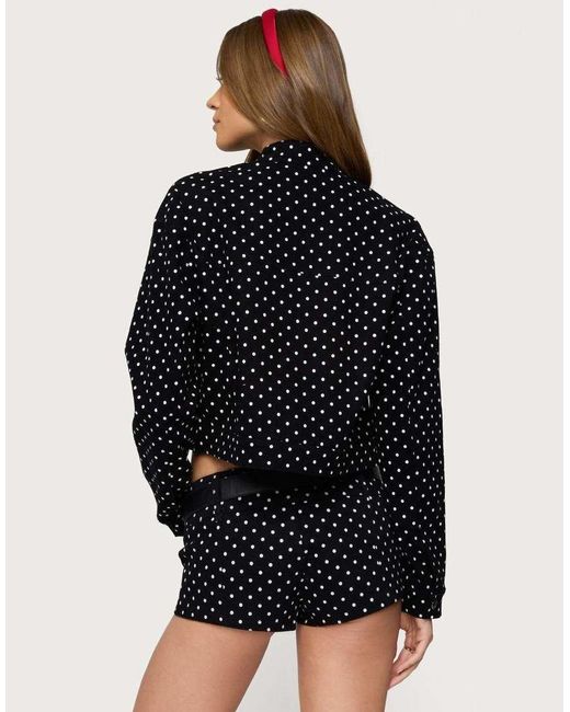 Edikted Blue Tabitha Polka Dot Jacket