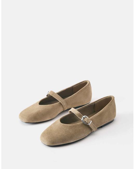 Pull&Bear White Leather Ballerinas