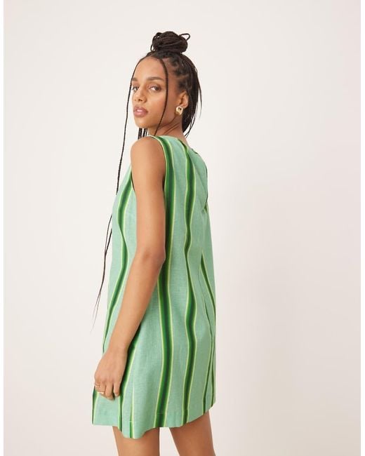 Vestito A Trapezio Corto di ASOS in Green