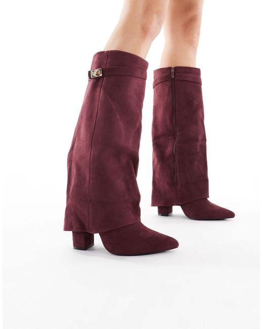 SEQWL Purple Ranger Fold Over Knee Boots
