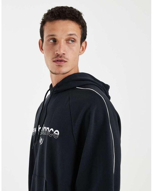 New Balance Black Trackside French Terry Hoodie for men