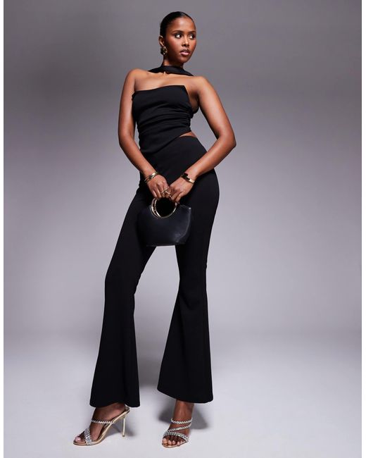 ASOS Blue Co-Ord Scuba Crepe Flare Trouser