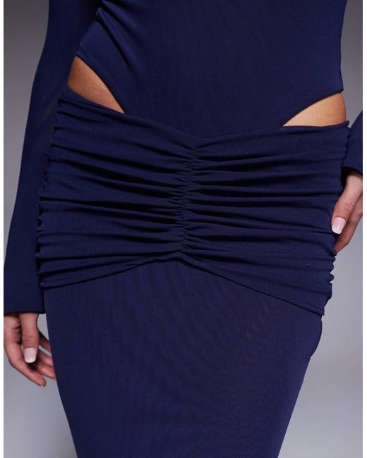 Gonna Lunga Fasciante di Ruched & Ready in Blue