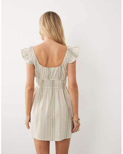 Wednesday's Girl Brown Wednesdays Girl Milkmaid Mini Dress