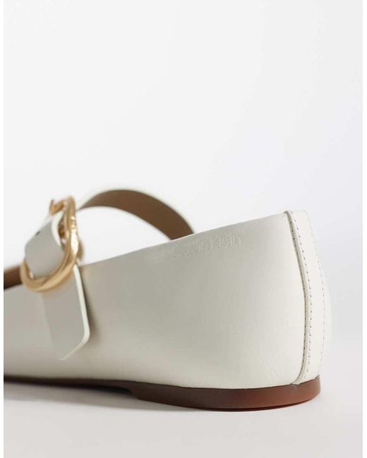 Calvin Klein Natural Square Ballerina Pumps