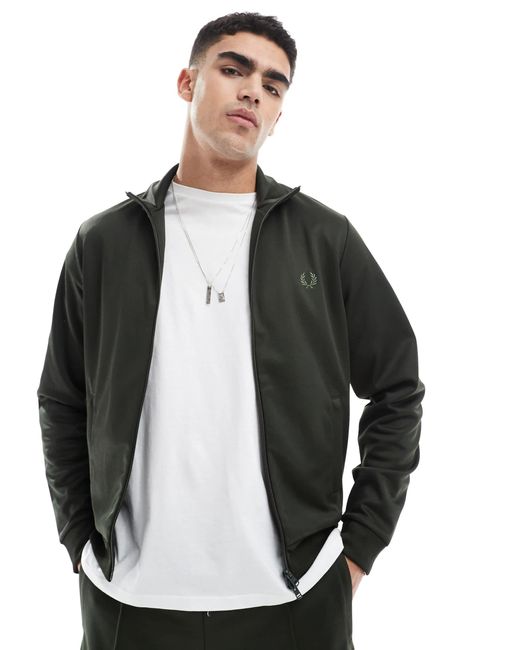 Fred Perry Black Track Jacket for men