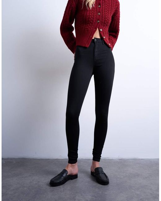 TOPSHOP Black Joni High Rise Super Skinny Jean