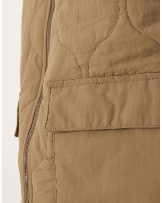 Jdy Brown Oversized Quilted Jacket