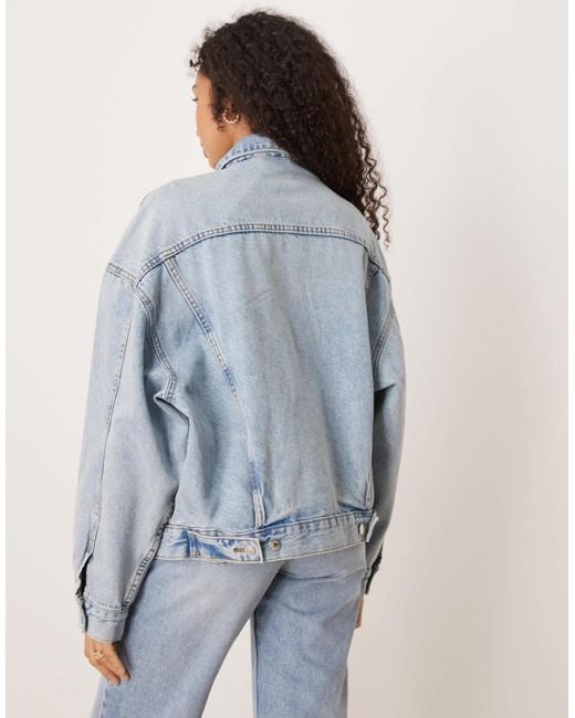 Gina Tricot Blue Denim Oversized Boyfriend Jacket
