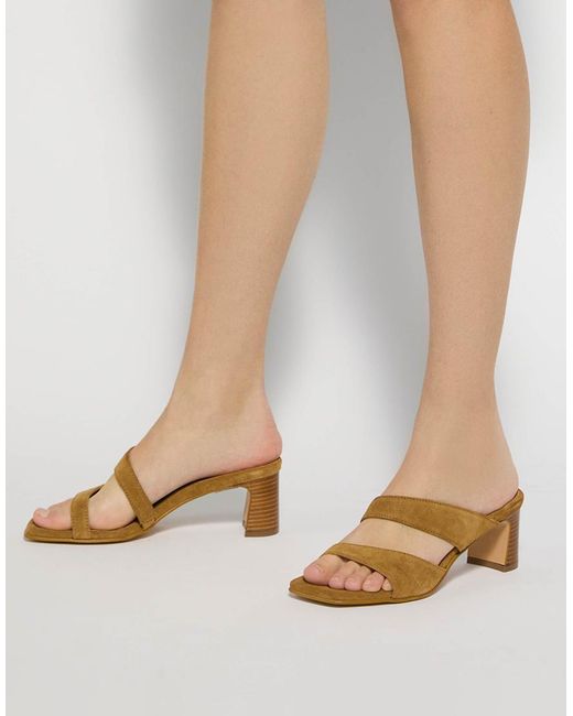 Dune Brown Jaeda Block Heeled Sandals