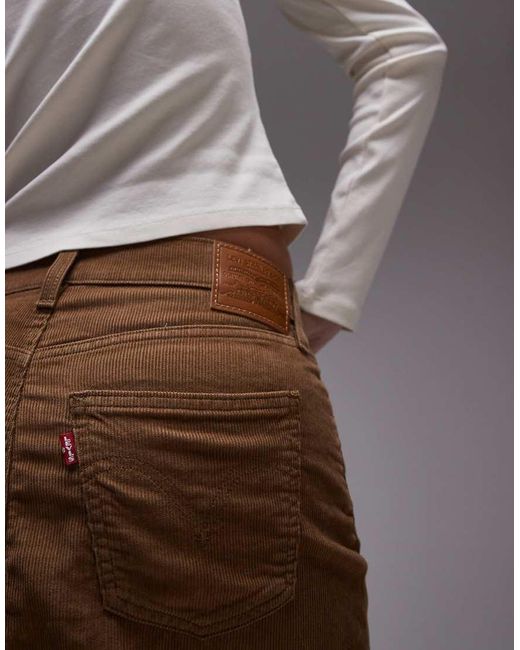 Levi s High Rise Corduroy Column Skirt in Brown Lyst UK