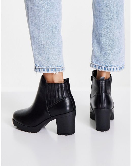 Simply Be Simply Be Extra Wide Fit Amberley Chunky Heeled Ankle Boots in  Blue | Lyst