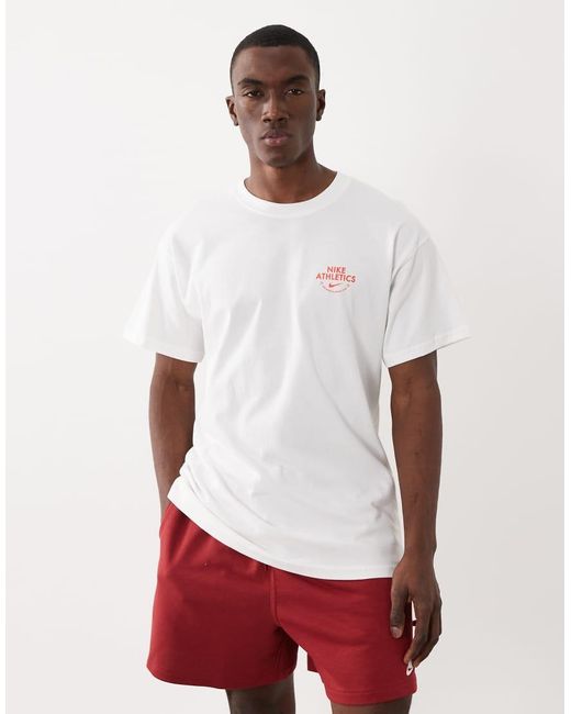 Nike White Palm Tree Back Print Logo Oversized T-shirt for men