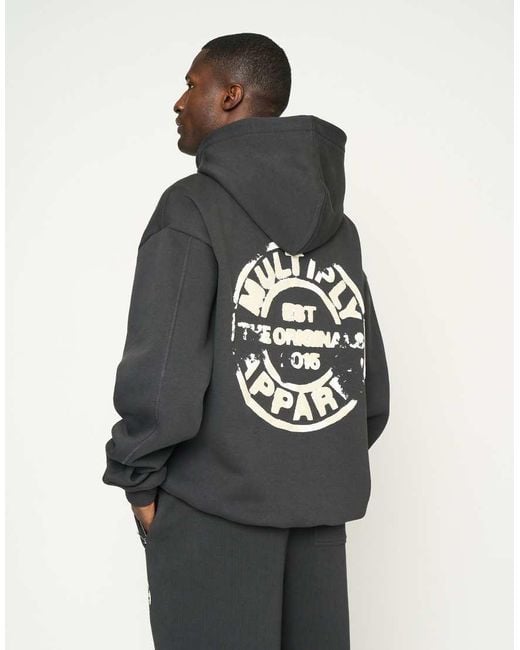 Sudadera Extragrande Con Capucha Ring De Multiply Apparel de color Black