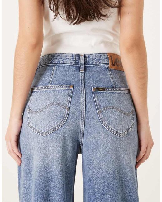 Lee Jeans Blue Stella High Rise Wide Leg Jeans