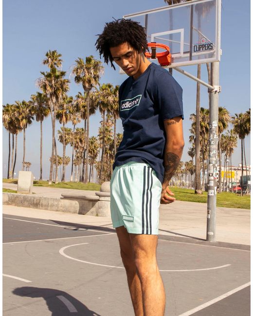 adidas Originals 'summer Club' Oversized T-shirt With Logo in Blue for Men  | Lyst