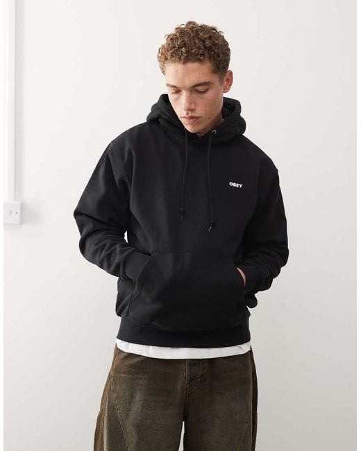 Sudadera Negra Con Capucha Y Gráfico En Negrita De Obey de hombre de color Black