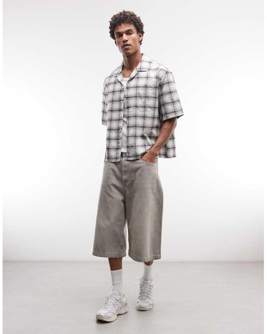 Weekday Gray Oversized Shirt for men