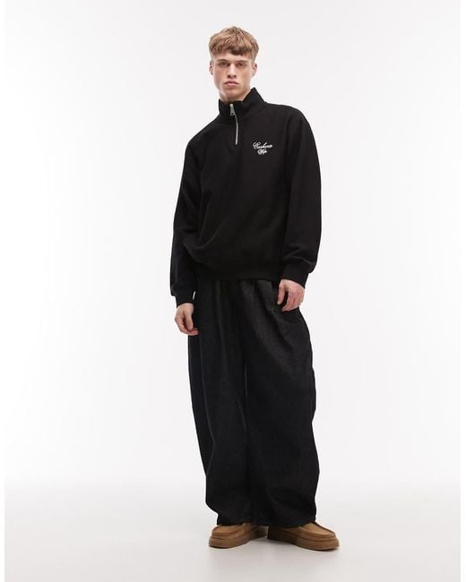 Carhartt Black Longhand Half Zip Sweatshirt for men