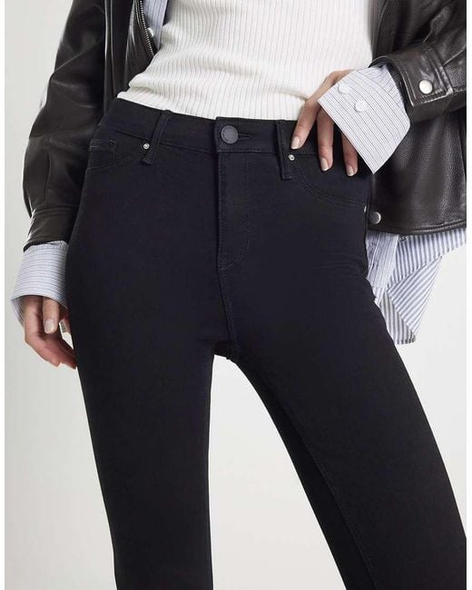 River Island White Molly Mid Rise Sculpt Skinny Jeans