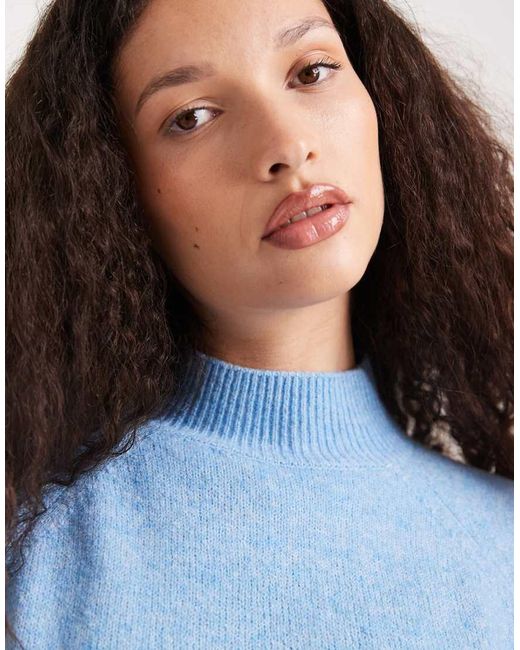 Vero Moda Blue Slouchy High Neck Jumper